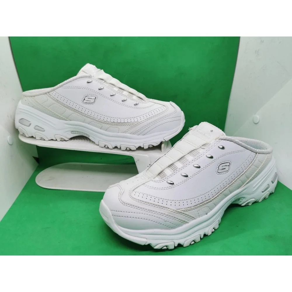 Skechers D'Lites Bright Sky Shoes Sneaker Mule Womens Size 9 White Slip On 11933
